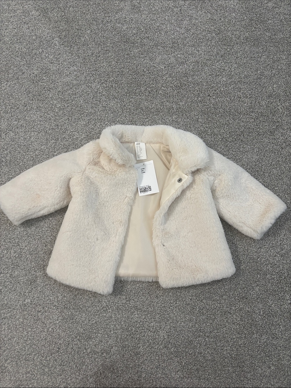 H&M Cream Faux Fur Kids Jacket